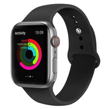 Load image into Gallery viewer, Silicone strap band for Apple Watch 42mm 38mm 44mm 40mm Rubber Bracelet Watchbands Black Strap Iwatch Series 5/4/3/2/1 Wristband