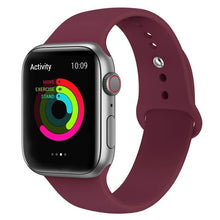 Load image into Gallery viewer, Silicone strap band for Apple Watch 42mm 38mm 44mm 40mm Rubber Bracelet Watchbands Black Strap Iwatch Series 5/4/3/2/1 Wristband