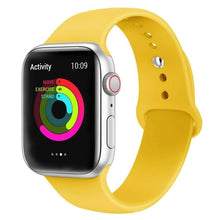 Load image into Gallery viewer, Silicone strap band for Apple Watch 42mm 38mm 44mm 40mm Rubber Bracelet Watchbands Black Strap Iwatch Series 5/4/3/2/1 Wristband