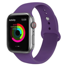 Load image into Gallery viewer, Silicone strap band for Apple Watch 42mm 38mm 44mm 40mm Rubber Bracelet Watchbands Black Strap Iwatch Series 5/4/3/2/1 Wristband