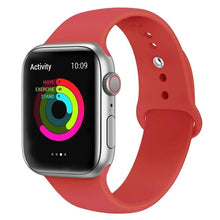 Load image into Gallery viewer, Silicone strap band for Apple Watch 42mm 38mm 44mm 40mm Rubber Bracelet Watchbands Black Strap Iwatch Series 5/4/3/2/1 Wristband