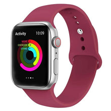 Load image into Gallery viewer, Silicone strap band for Apple Watch 42mm 38mm 44mm 40mm Rubber Bracelet Watchbands Black Strap Iwatch Series 5/4/3/2/1 Wristband