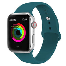 Load image into Gallery viewer, Silicone strap band for Apple Watch 42mm 38mm 44mm 40mm Rubber Bracelet Watchbands Black Strap Iwatch Series 5/4/3/2/1 Wristband