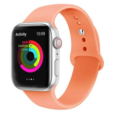 Load image into Gallery viewer, Silicone strap band for Apple Watch 42mm 38mm 44mm 40mm Rubber Bracelet Watchbands Black Strap Iwatch Series 5/4/3/2/1 Wristband