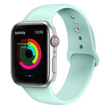 Load image into Gallery viewer, Silicone strap band for Apple Watch 42mm 38mm 44mm 40mm Rubber Bracelet Watchbands Black Strap Iwatch Series 5/4/3/2/1 Wristband