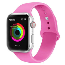 Load image into Gallery viewer, Silicone strap band for Apple Watch 42mm 38mm 44mm 40mm Rubber Bracelet Watchbands Black Strap Iwatch Series 5/4/3/2/1 Wristband