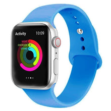 Load image into Gallery viewer, Silicone strap band for Apple Watch 42mm 38mm 44mm 40mm Rubber Bracelet Watchbands Black Strap Iwatch Series 5/4/3/2/1 Wristband