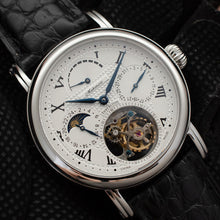 Load image into Gallery viewer, High-end Pilot Tourbillon Chronograph Watches Man Moon Phase Seagull ST8007 Movement Men Calendar Mechanical Watch Power Reserve