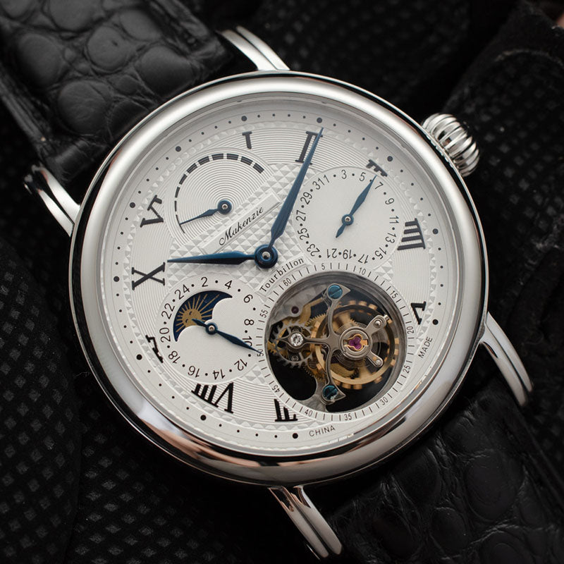 High-end Pilot Tourbillon Chronograph Watches Man Moon Phase
