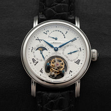 Load image into Gallery viewer, High-end Pilot Tourbillon Chronograph Watches Man Moon Phase Seagull ST8007 Movement Men Calendar Mechanical Watch Power Reserve