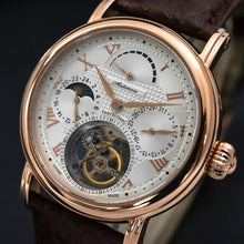 Load image into Gallery viewer, High-end Pilot Tourbillon Chronograph Watches Man Moon Phase Seagull ST8007 Movement Men Calendar Mechanical Watch Power Reserve