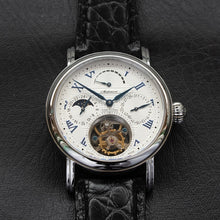 Load image into Gallery viewer, High-end Pilot Tourbillon Chronograph Watches Man Moon Phase Seagull ST8007 Movement Men Calendar Mechanical Watch Power Reserve